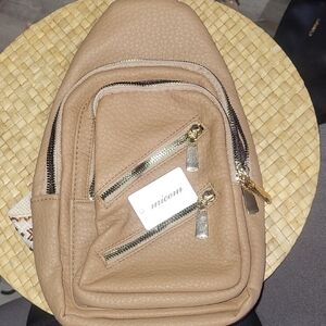 Tan Leather Backpack